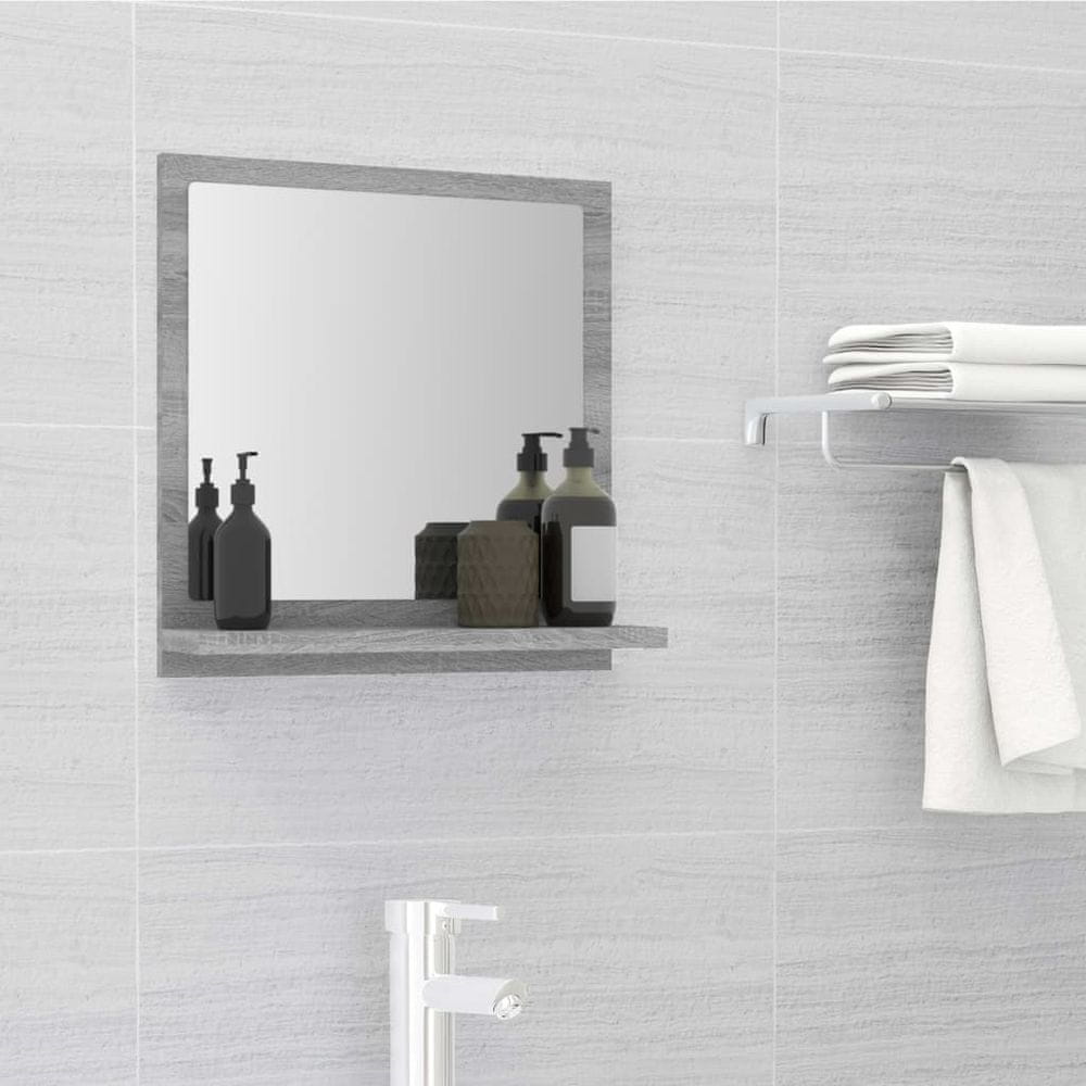 Vidaxl Kúpeľňové zrkadlo sivý dub sonoma 40x10,5x37cm spracované drevo